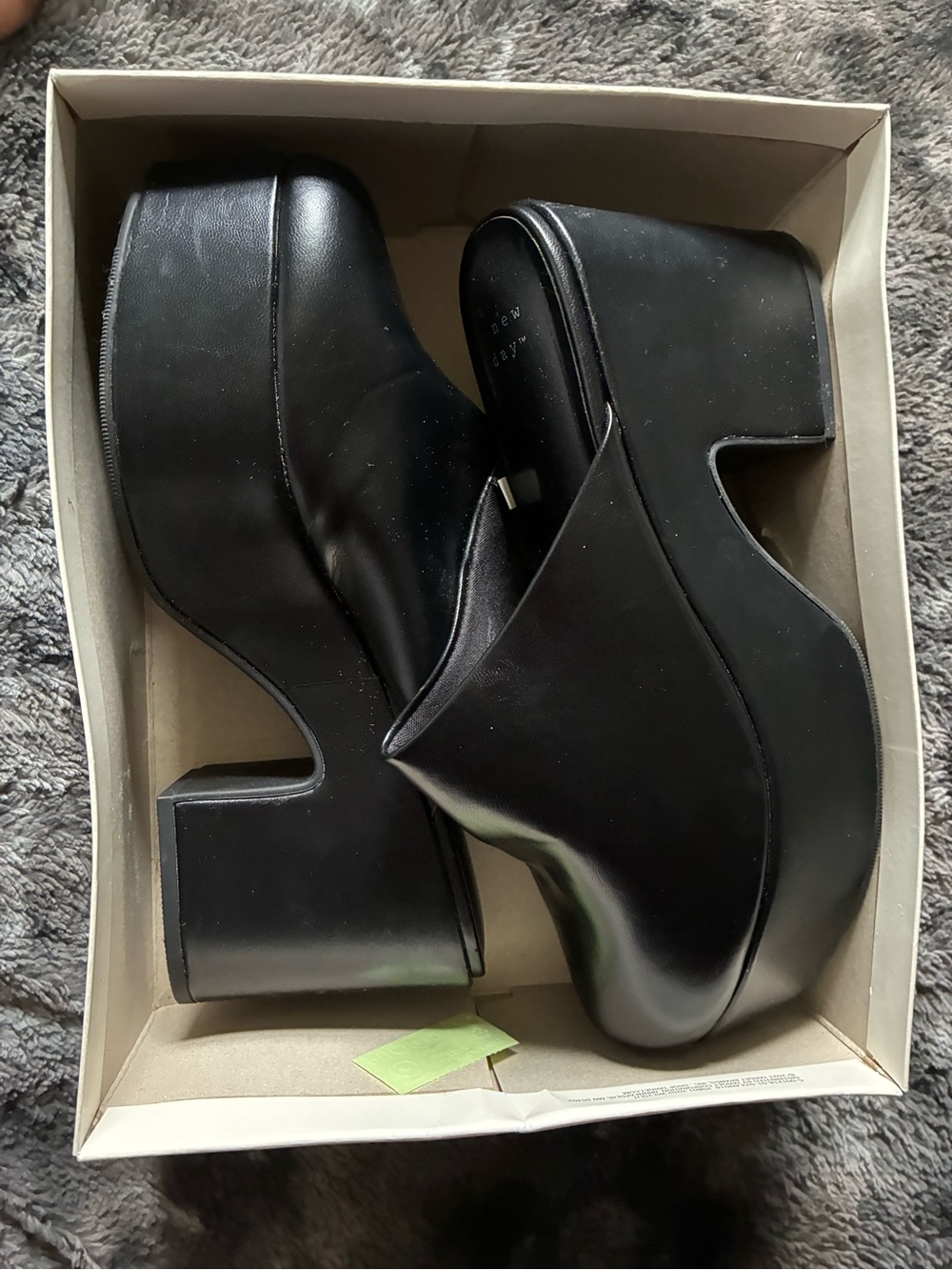 a new day Black Platform Clog Mules